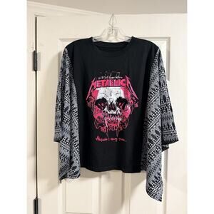 Metallica band shirt with dolman sleeves - WhimsyGoth, Grunge - Women's One Size